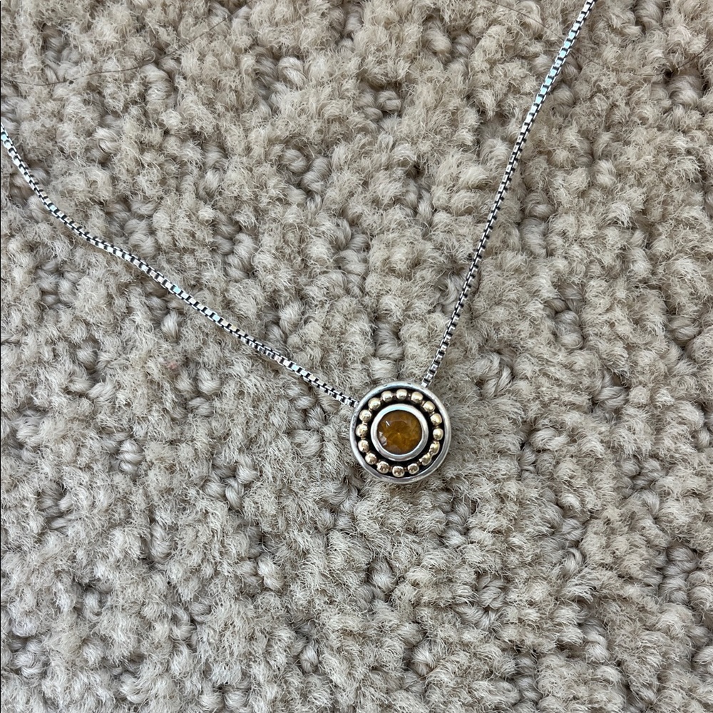 Sterling Silver and citrine stone Pendant Necklace